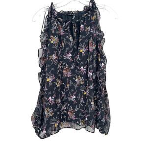 1. State Black Floral Chiffon Off The Shoulder Blouse Sz XS